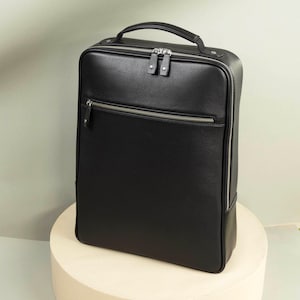 Lederrucksack Schwarz