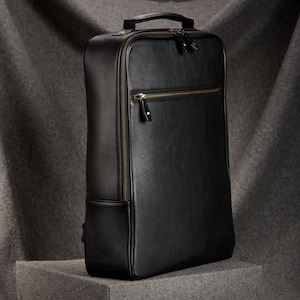 Leather Backpack Men. Square design