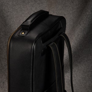 Leather Backpack Black image 5