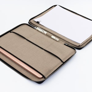 Leder Laptoptasche mit Griffen für MacBook Air / Pro, Abschlussgeschenke Him Bild 4