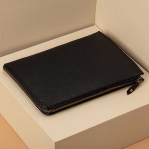 Estuche con cremallera para cuaderno A5, funda negra A5