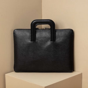 Black Leather Laptop Case