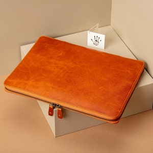 Leather iPad Case with Pencil Holder, Tablet Cover with Zippers