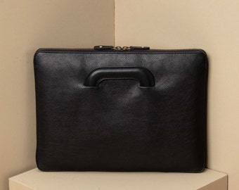 Leather laptop case with handles for MacBook Air / Pro , Graduation Gifts Him