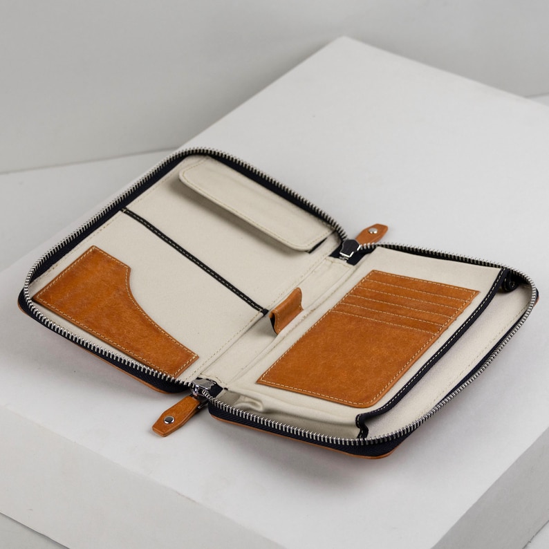 Leather Passport Holder, Small Leather Goods Gift for Men image 8