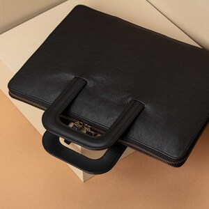 Leather Document Case with Slim Handles
