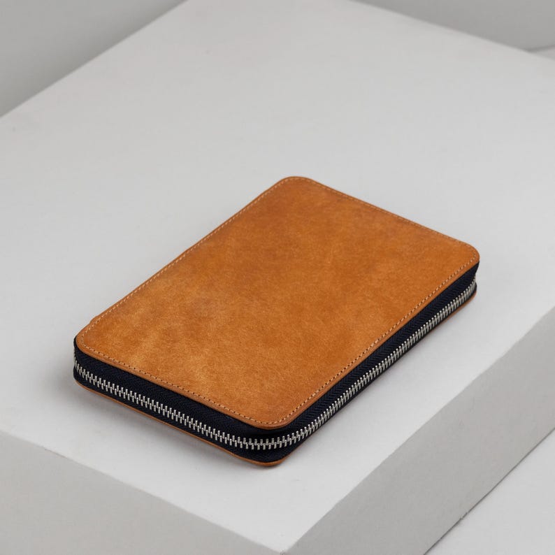 Leather Passport Holder, Small Leather Goods Gift for Men image 18