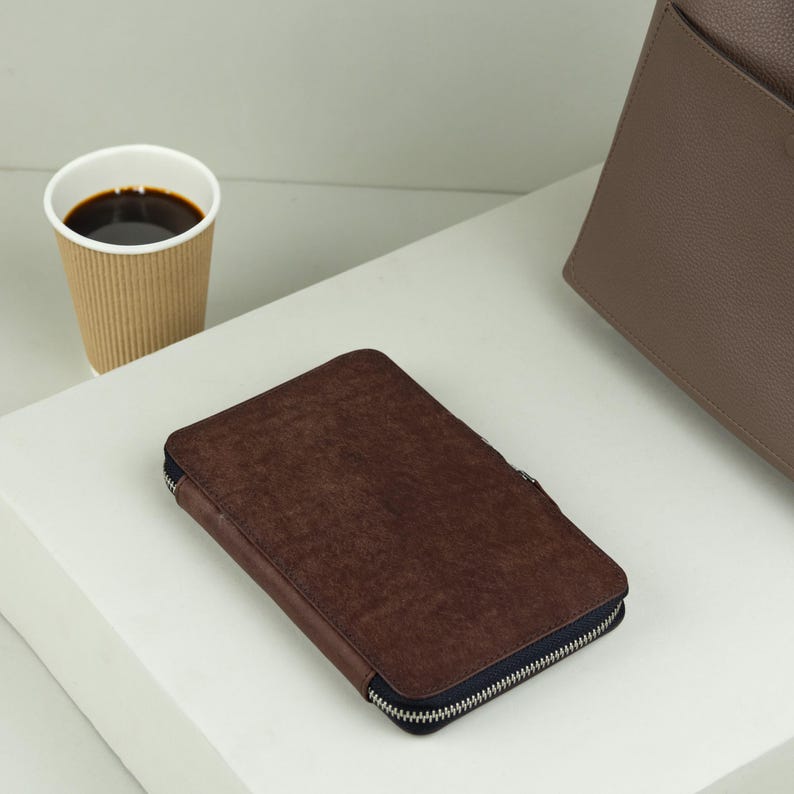 Leather Passport Holder, Small Leather Goods Gift for Men image 13