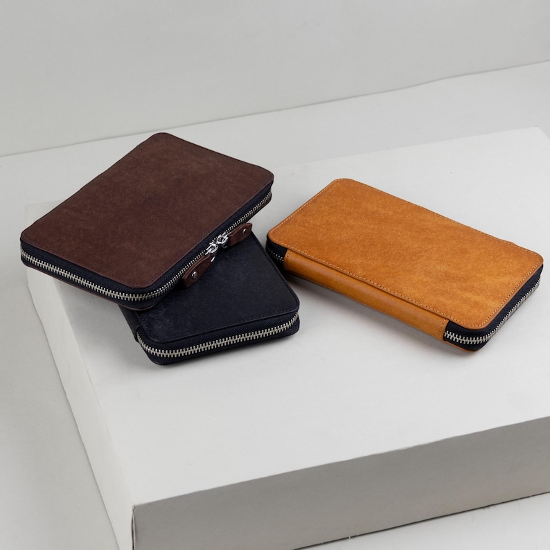 Leather Passport Holder, Small Leather Goods Gift for Men image 17