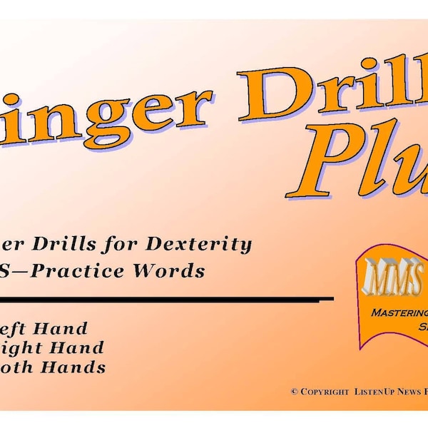 Finger Drills Plus - A unique Finger Drill Book for Court Reporting Students, unlike any of its kind - BONUS: Double-Book with Proper Names!