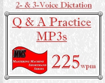 225 and 250wpm Dictation from 800 Most Common Depo Phrases - Volume I -mp3 format- Court Reporting - 2- and 3-Voice Q&A Audio Dictation