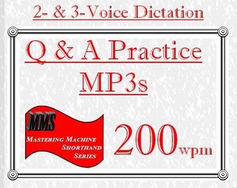 200wpm Dictation from 800 Most Common Depo Phrases - Volume I -mp3 format- Court Reporting - 2- and 3-Voice Q&A Audio Dictation