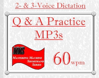 60wpm Dictation (Parts 9-16) from 800 Most Common Depo Phrases - Volume I -mp3 format - Court Reporting - 2- and 3-Voice Q&A Audio Dictation