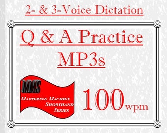 100wpm Dictation (Parts 1-16) from 800 Most Common Depo Phrases - Volume I -mp3 format- Court Reporting - 2- and 3-Voice Q&A Audio Dictation