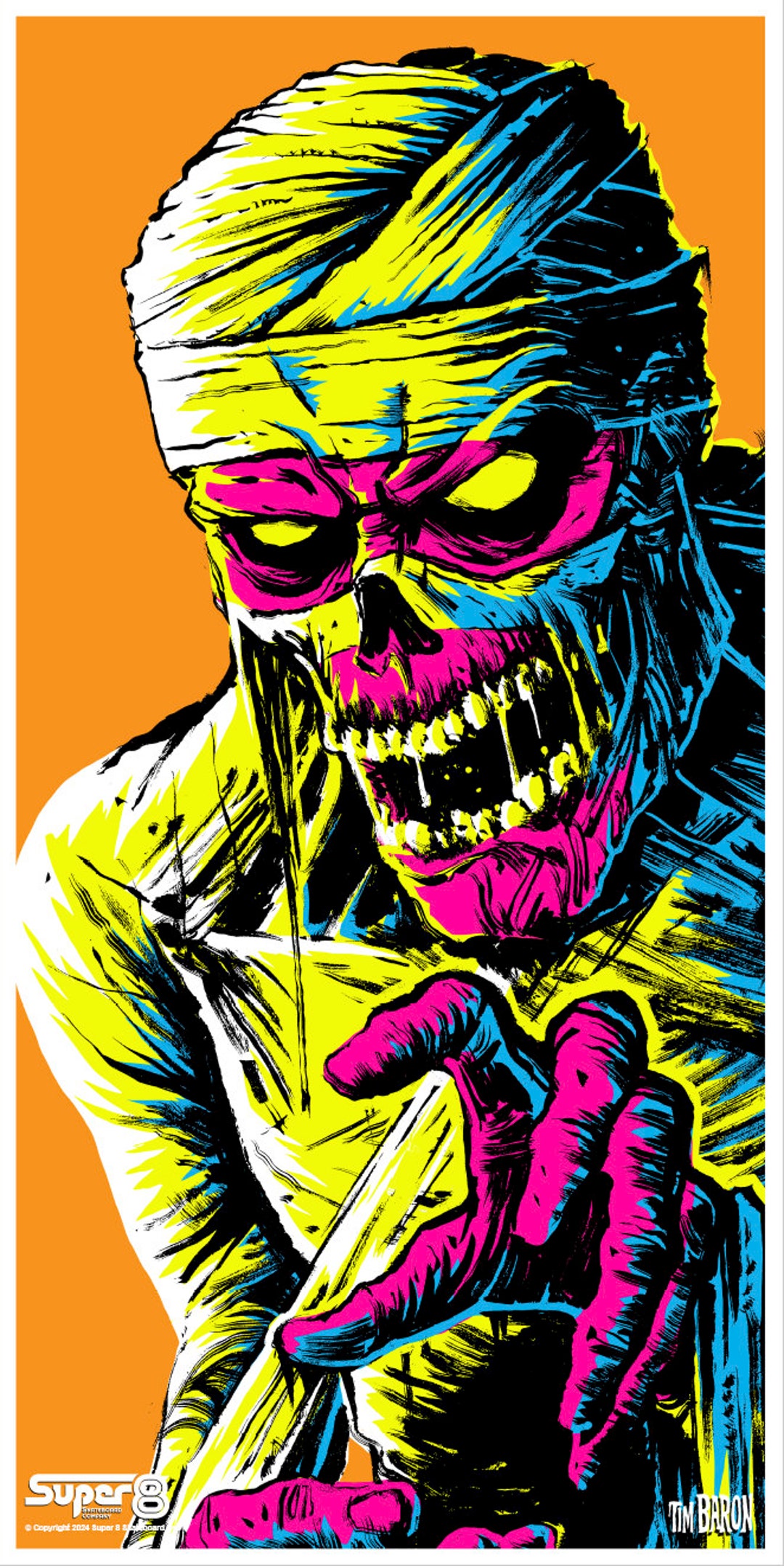 Super 8 Skateboards Heretic/mummy 12”x24” Giclee Print - Etsy