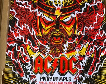AC/DC Minneapolis Viking Screen Print Poster, Signed & Numbered - Etsy