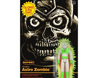 Figurine articulée « Astro Zombie » vague 4 GLOW signée Tim Baron, Super7