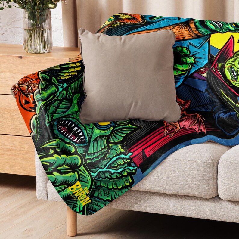 I Remember Halloween Tim Baron Monster Jam Sherpa blanket