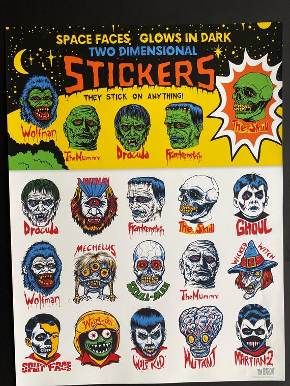 18”x24” Poster Giclee Print Retro Halloween Vintage Monster
