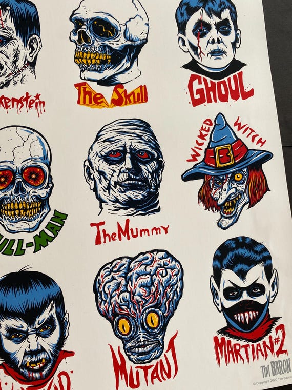 18”x24” Poster Giclee Print Retro Halloween Vintage Monster - Etsy