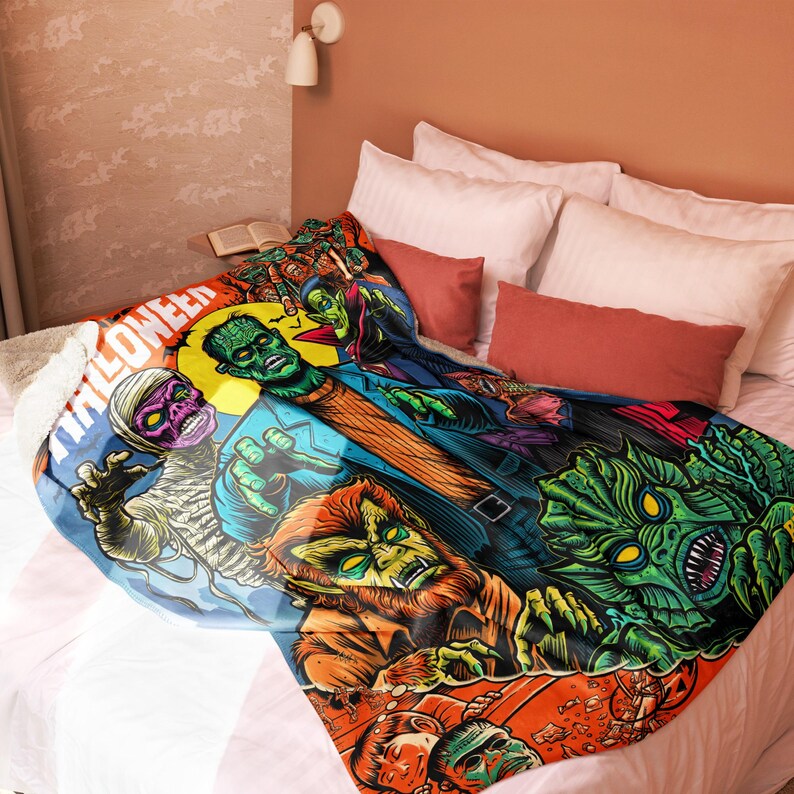 I Remember Halloween Tim Baron Monster Jam Sherpa blanket