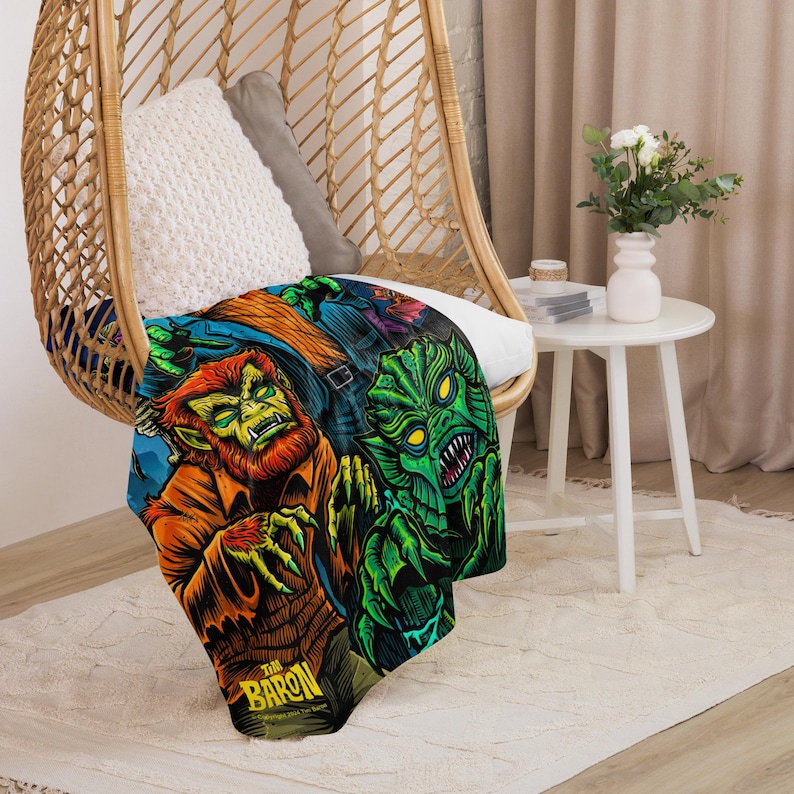 60"x80" Monster Jam Halloween Tim Baron Horror Sherpa blanketSherpa blanket