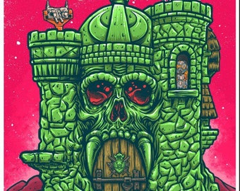 16x20” Castle Skull v1 Giclee Poster Print