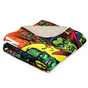 37"x57" I Remember Halloween Tim Baron Monster Jam Sherpa blanket