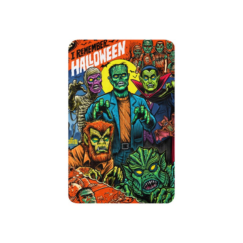 37"x57" I Remember Halloween Tim Baron Monster Jam Sherpa blanket