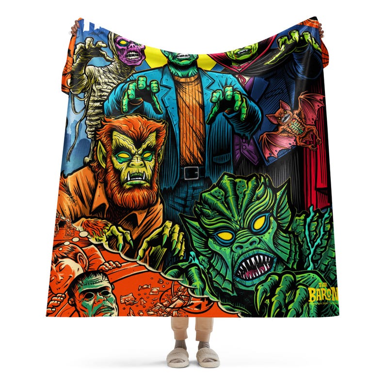 I Remember Halloween Tim Baron Monster Jam Sherpa blanket