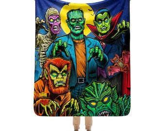 Cobertor Monster Jam Halloween Tim Baron Horror Sherpa 50" x 60"