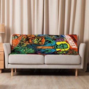 37"x57" I Remember Halloween Tim Baron Monster Jam Sherpa blanket