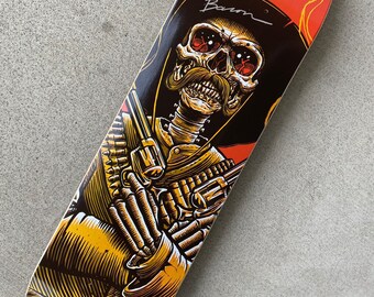 Planche de skate originale « PANCHO VILLA » signée Techne Skateboards 8,0