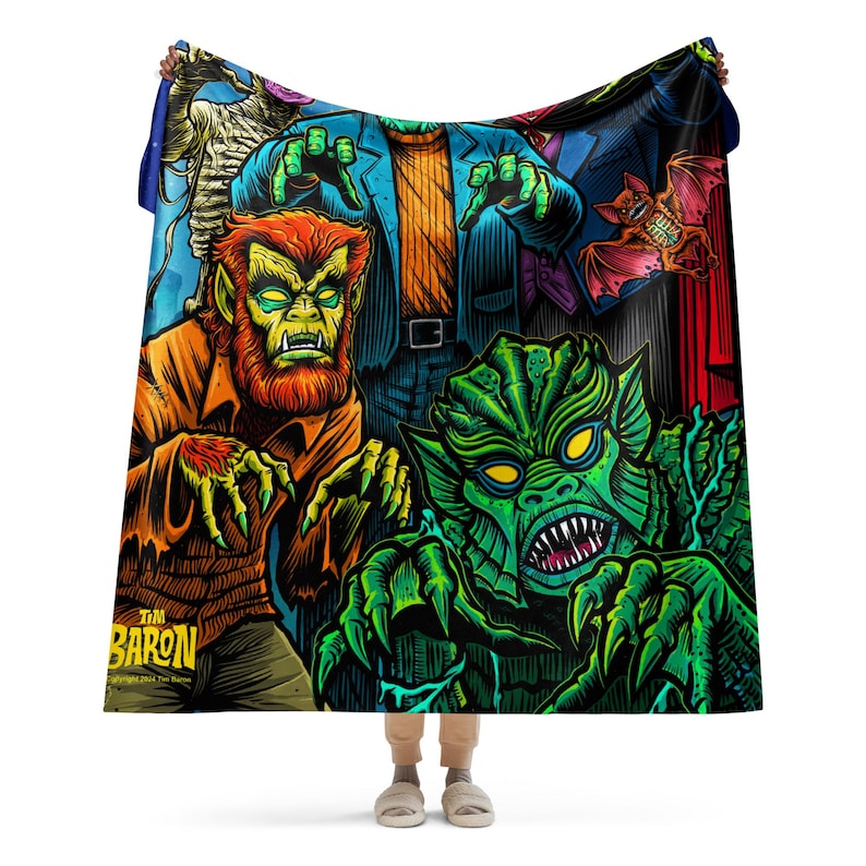 60"x80" Monster Jam Halloween Tim Baron Horror Sherpa blanketSherpa blanket