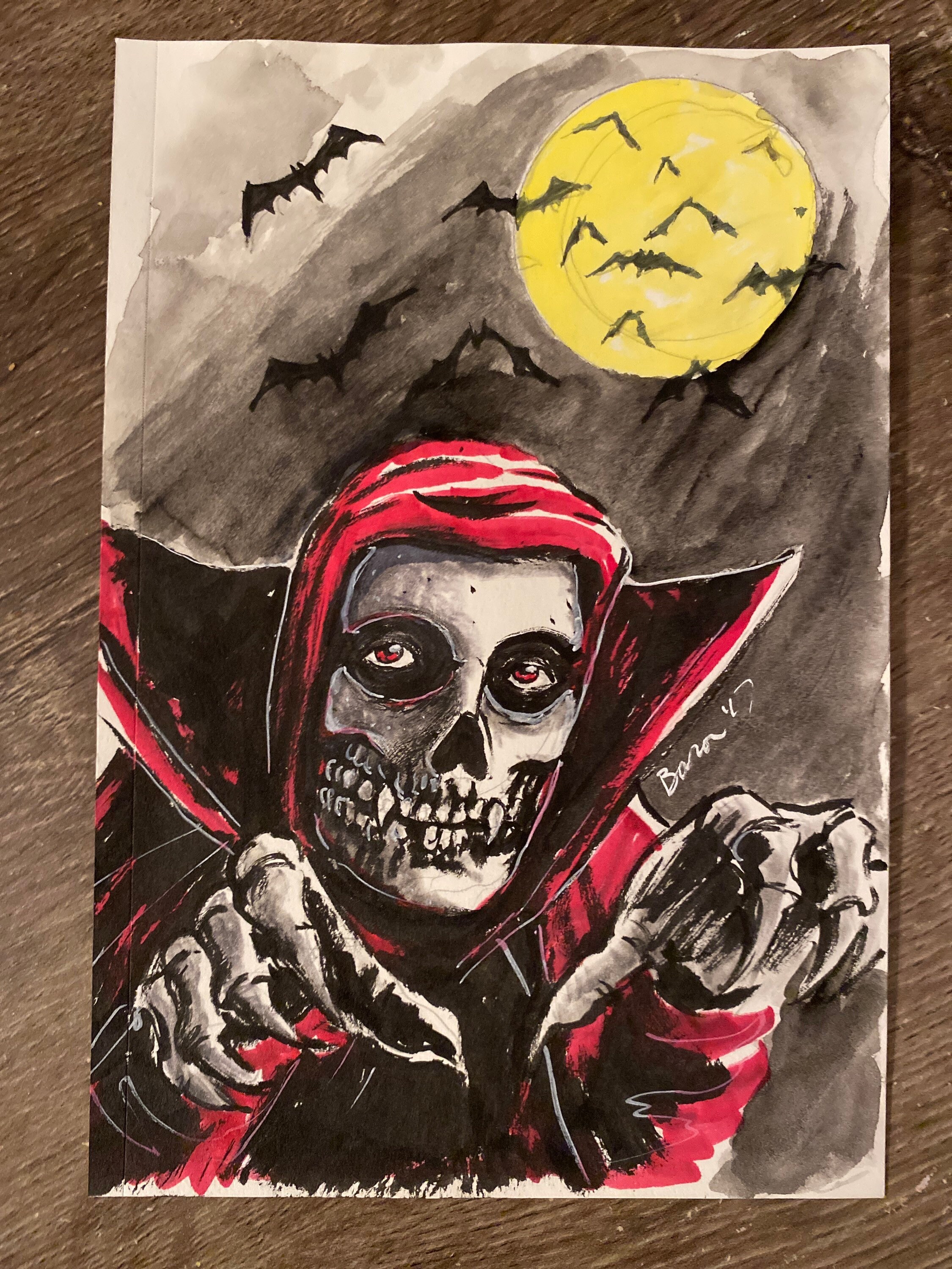 Original Crimson sales Ghost 6x8 sized acrylic painting