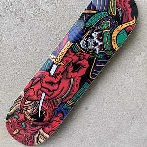 Original signed Techne Skateboards “SAMURAI” skateboard deck 8.375”