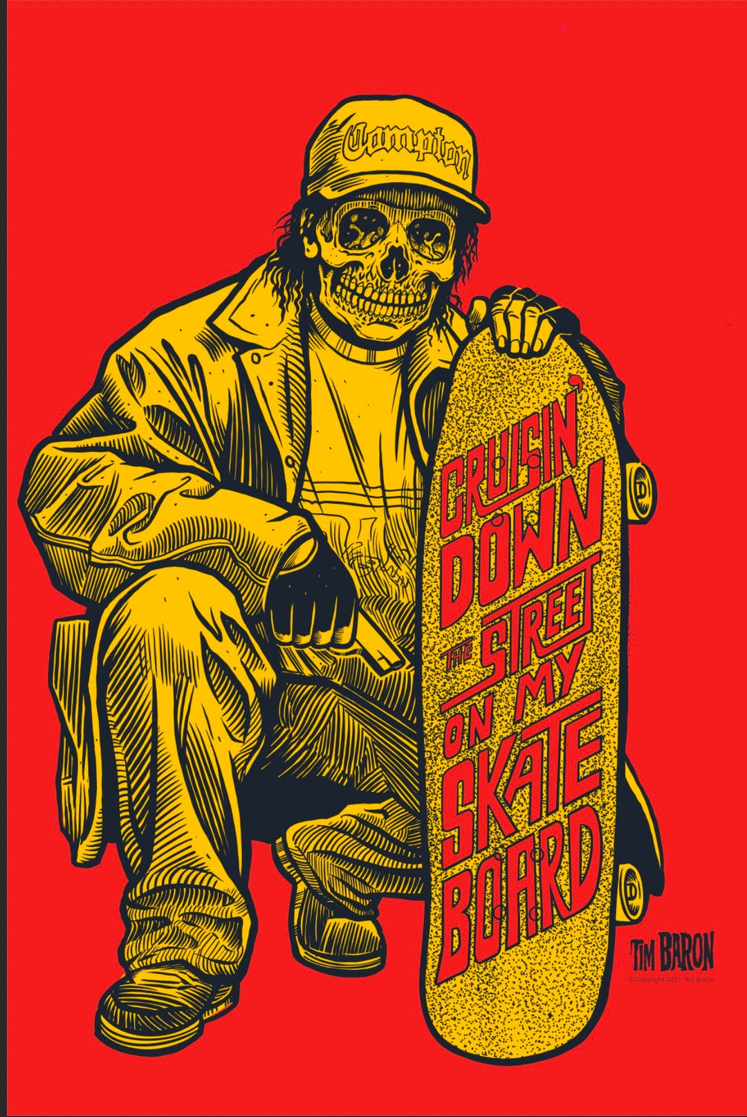 12”x18” Compton Skateboard Giclee Poster Print - Etsy