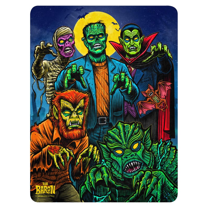 60"x80" Monster Jam Halloween Tim Baron Horror Sherpa blanketSherpa blanket