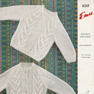Children&#39;s Quick Knit Jumper and Cardigan PDF knitting pattern set