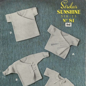 Sirdar Sunshine Seris No.81 4-in-1 Baby&#39;s Tops PDF Pattern Pack