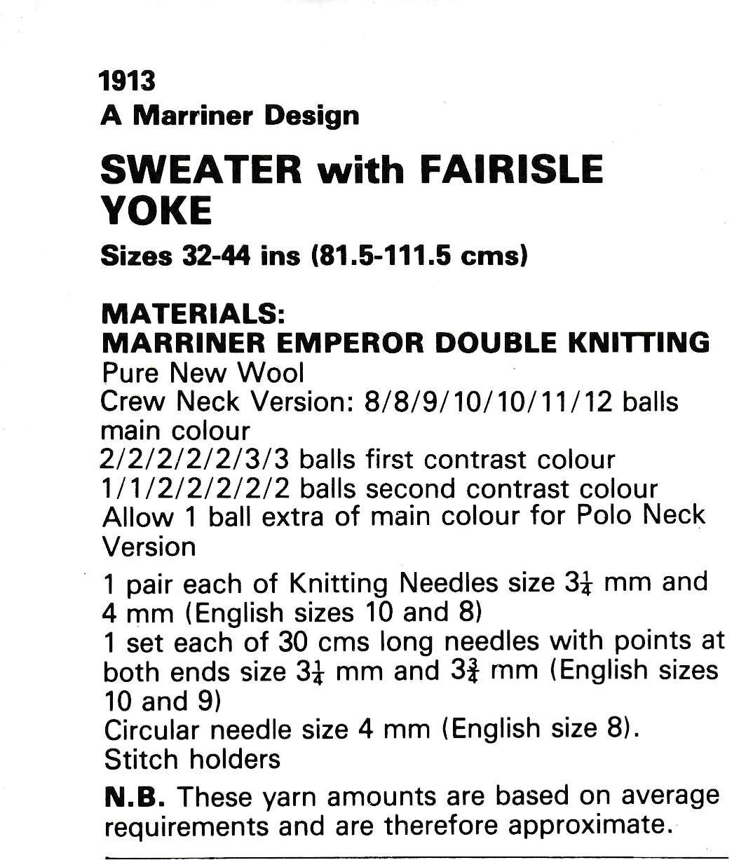 Vintage Fair Isle / Scandi Knitting Pattern - Etsy