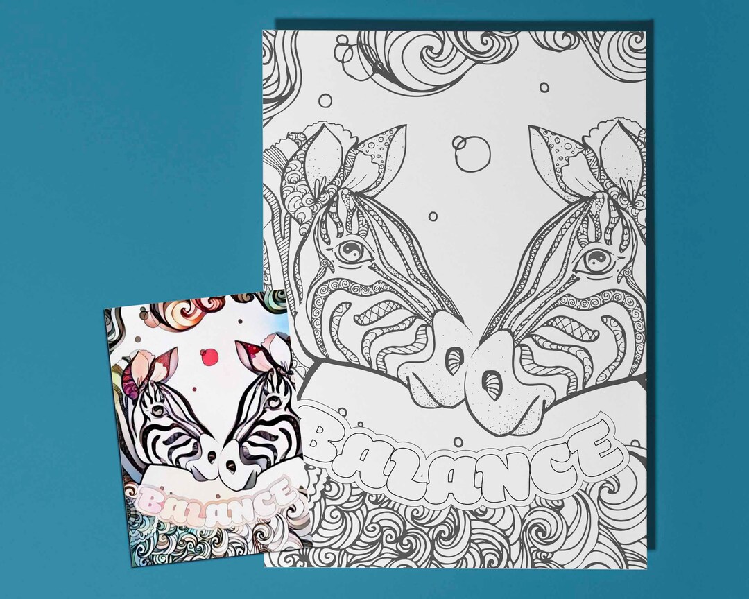 Giant Coloring Poster for Adults, Spiritual Balance Poster Featuring