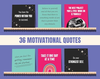 36 Short Motivational Quotes for Success. Printable affirmation cards for a growth mindset and achievement through challenging times.