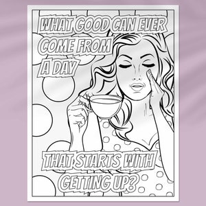 Funny coloring page for adults with unmotivational, sarcastic quote.