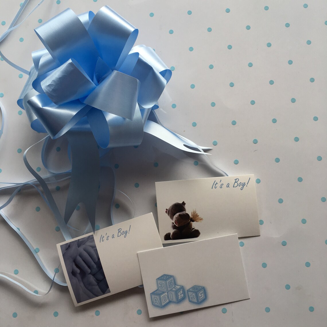 Blue spots baby cellophane gift wrap accessory DIY hamper pack Etsy