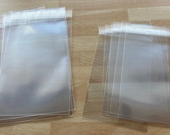 25 | 50 | 100 Clear Self-Seal Cellophane Plastic Bag Display Envelope High Quality 2 sizes 11cm x 7cm | 13cm x 9cm  Favours | Party bags