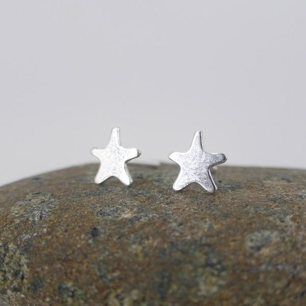 Sterling Silver Star Studs, 925 Star Stud Earrings, Tiny star post earrings