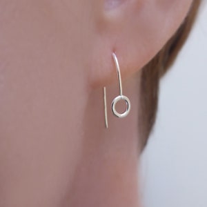 Silver Threader Earring, Ear Threader, Horseshoe Earring