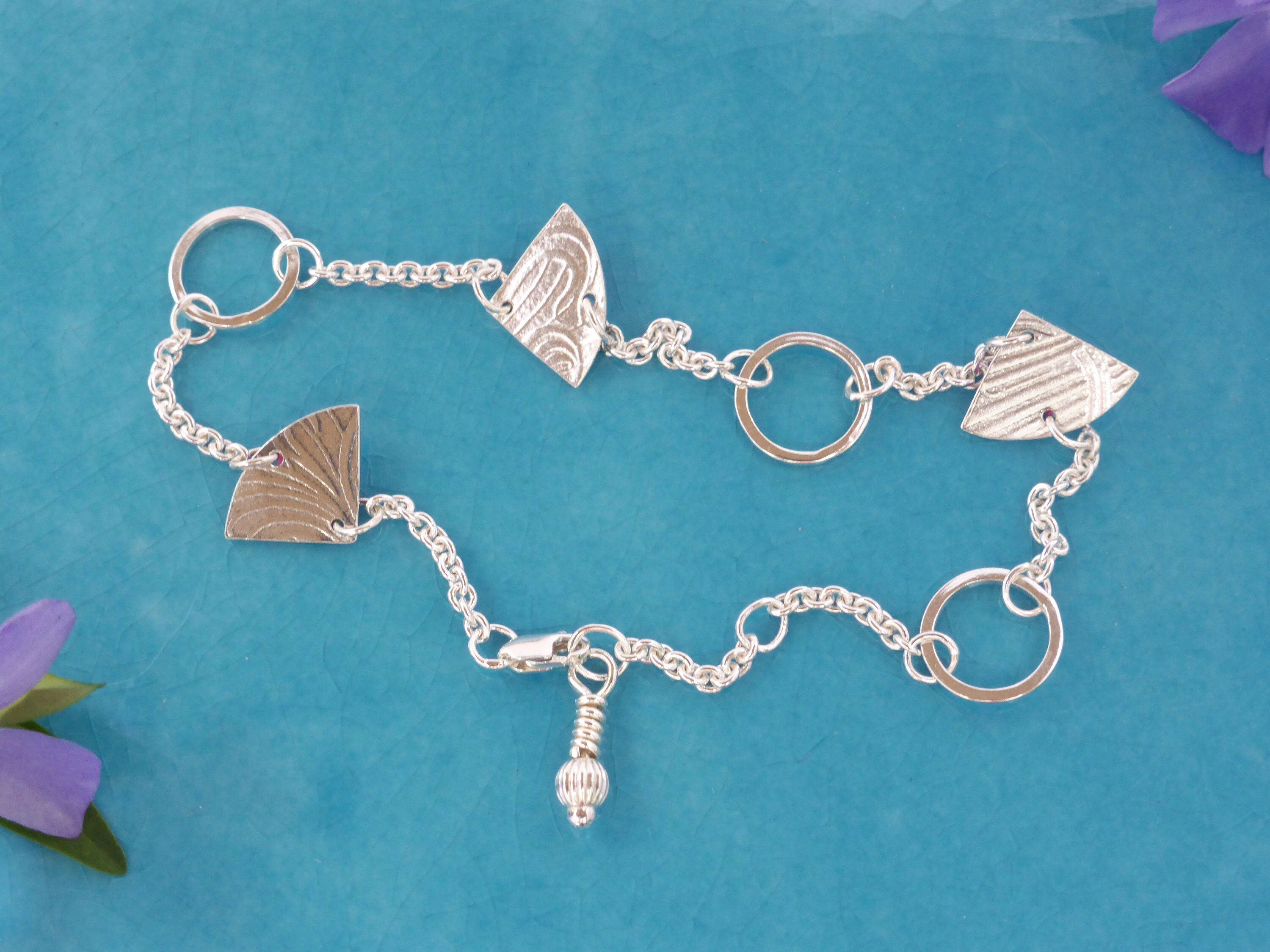 Silver Fan Bracelet Chain Bracelet Open Circle Jewellery Etsy