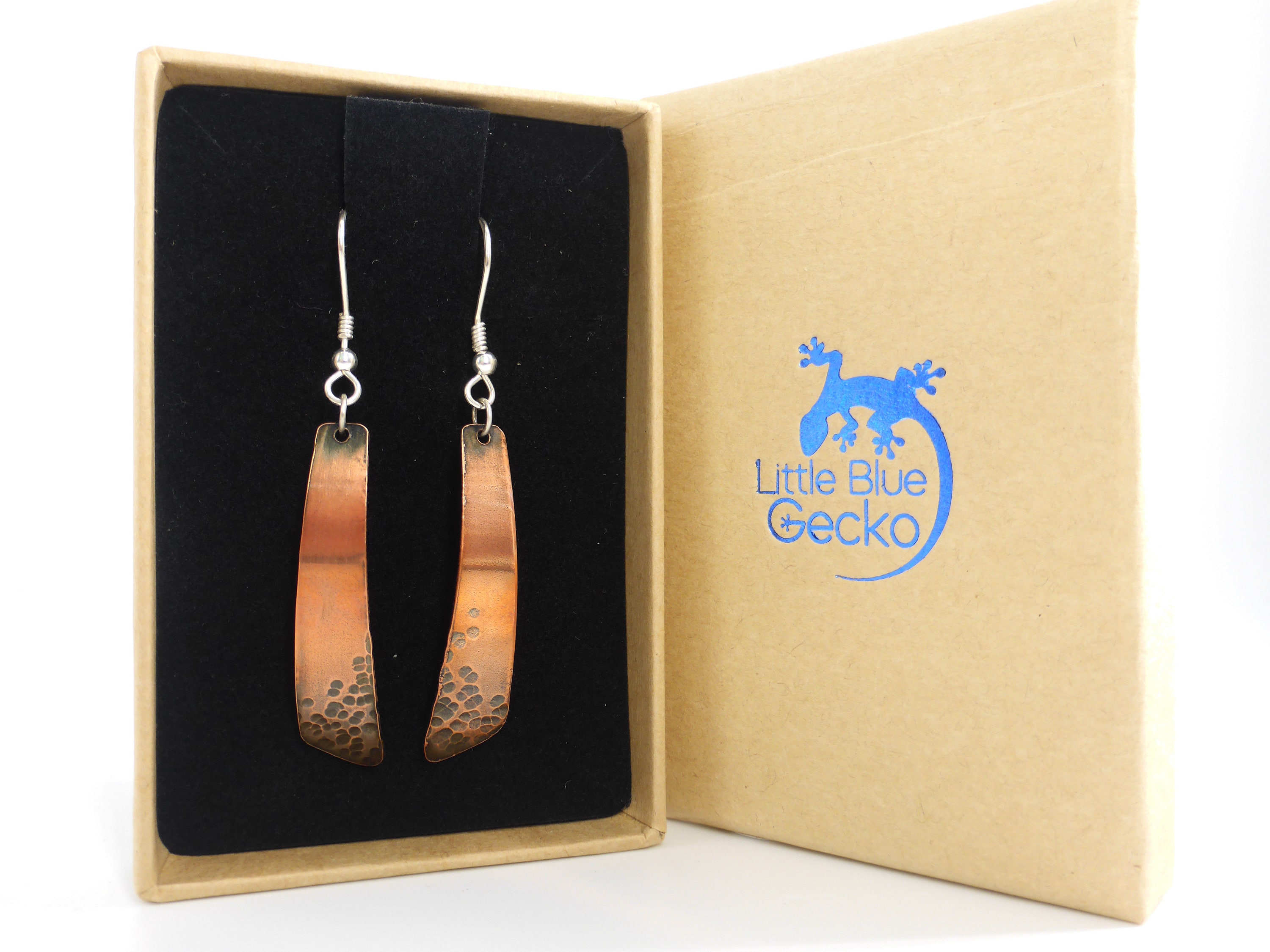 Copper Earrings UK Hammered Copper Bar Earrings Rustic Boho Etsy